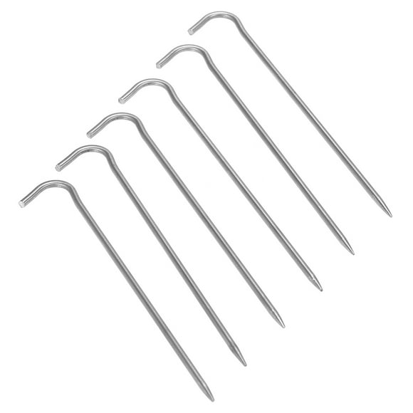 Tent Pegs 10 Pack, 6.6in, 8g Each, Pitching Tent Nails with Hook Ideal for Anchoring Tents, Shelters, Canopies