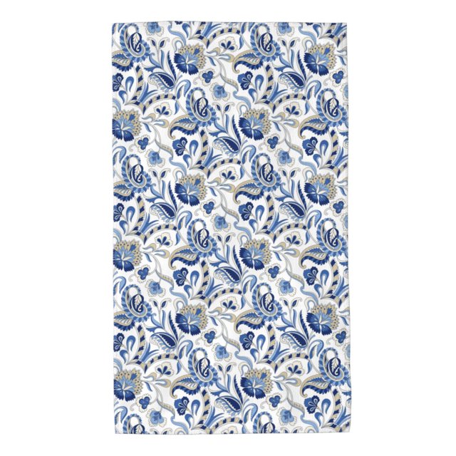 Fotbe Blue Paisley Toalla Premium con Patrón, Toalla de Microfibra de Secado Rápido, Ligera y Altamente Absorbente (27.5x16in), Ideal para Uso Diario