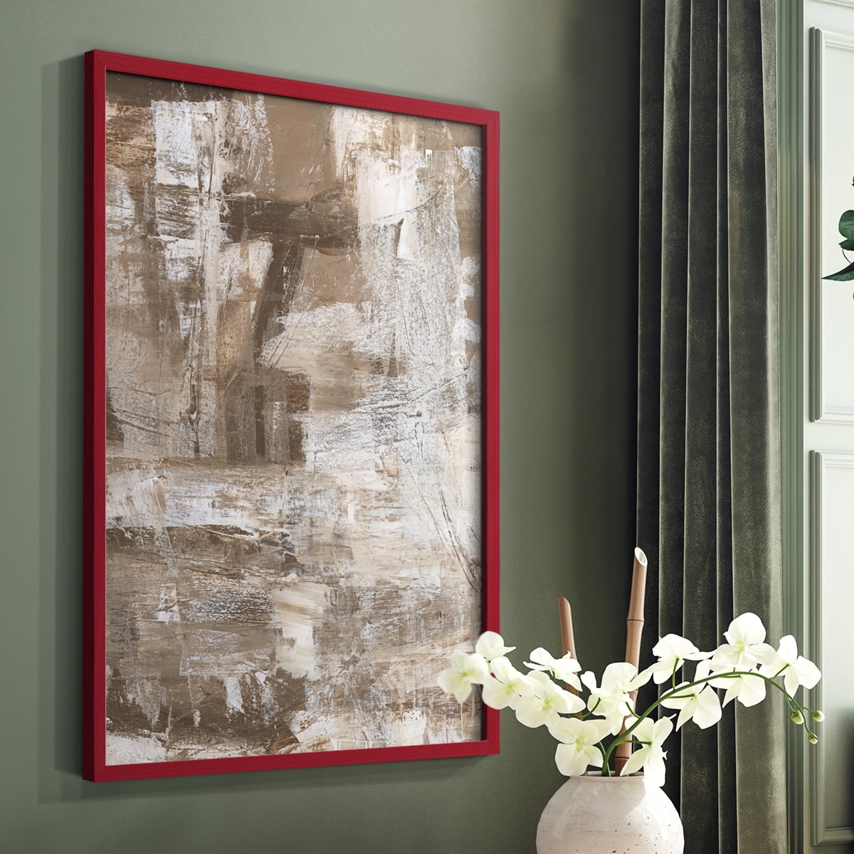 Bronzed II Framed Print in Red Solid Wood Framed Print No Nail Hanging