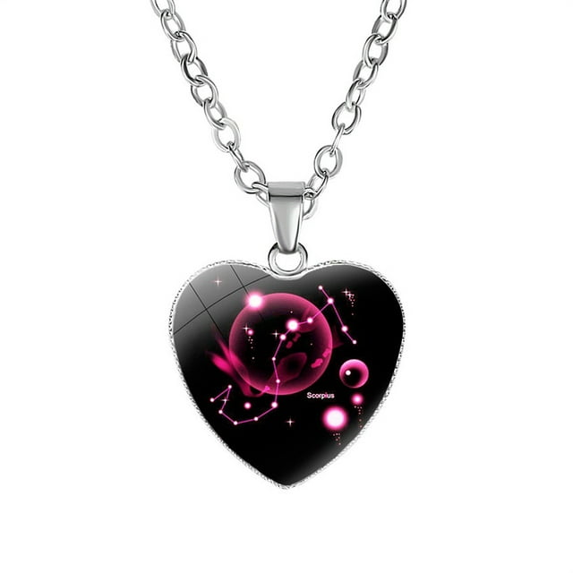 Collier Pendentif Constellation Constellation Constellation en Croissant de Mode 12 Constellations