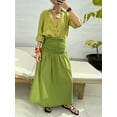 thumbnail image 4 of Gupgi Women's Long Cami Dress Backless Detachable Spaghetti Strap Ruched A-Line Dress for Party Club, 4 of 9