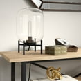 thumbnail image 2 of Evelyn&Zoe Edison 15.38" Tall Table Lamp with Glass Shade, Blackened Bronze/Clear, 2 of 7