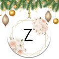 thumbnail image 2 of Ornament Floral Monogram Letter Z Circle Ornament Personalized Initial Letter Xmas Holiday Keepsake Christmas Tree Decoration Merry Xmas for Family & Friends, 2 of 8