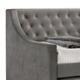thumbnail image 4 of Benzara Upholstered Fabric & Wood Twin Daybed with Trundle in Gray, 4 of 4