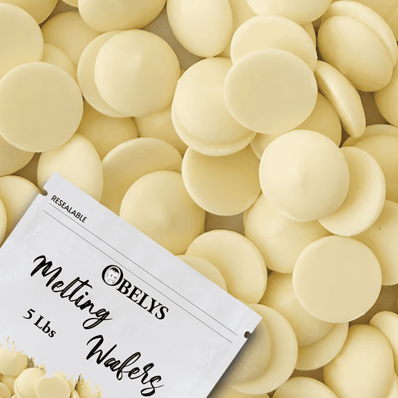 Merckens Chocolate Melts By Obelys - White Melting Wafers | 5 Pound - Approx 975 Pieces