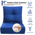 thumbnail image 3 of PUKNLY 2 Pack Outdoor Chair Cushion, 24x24x6 in Patio Furniture Cushions, Waterproof & Fade Resistant High Back Deep Seat Cushions Replacement for Wicker Chairs, Loveseats, Sofas, Benches, Dark Blue, 3 of 7