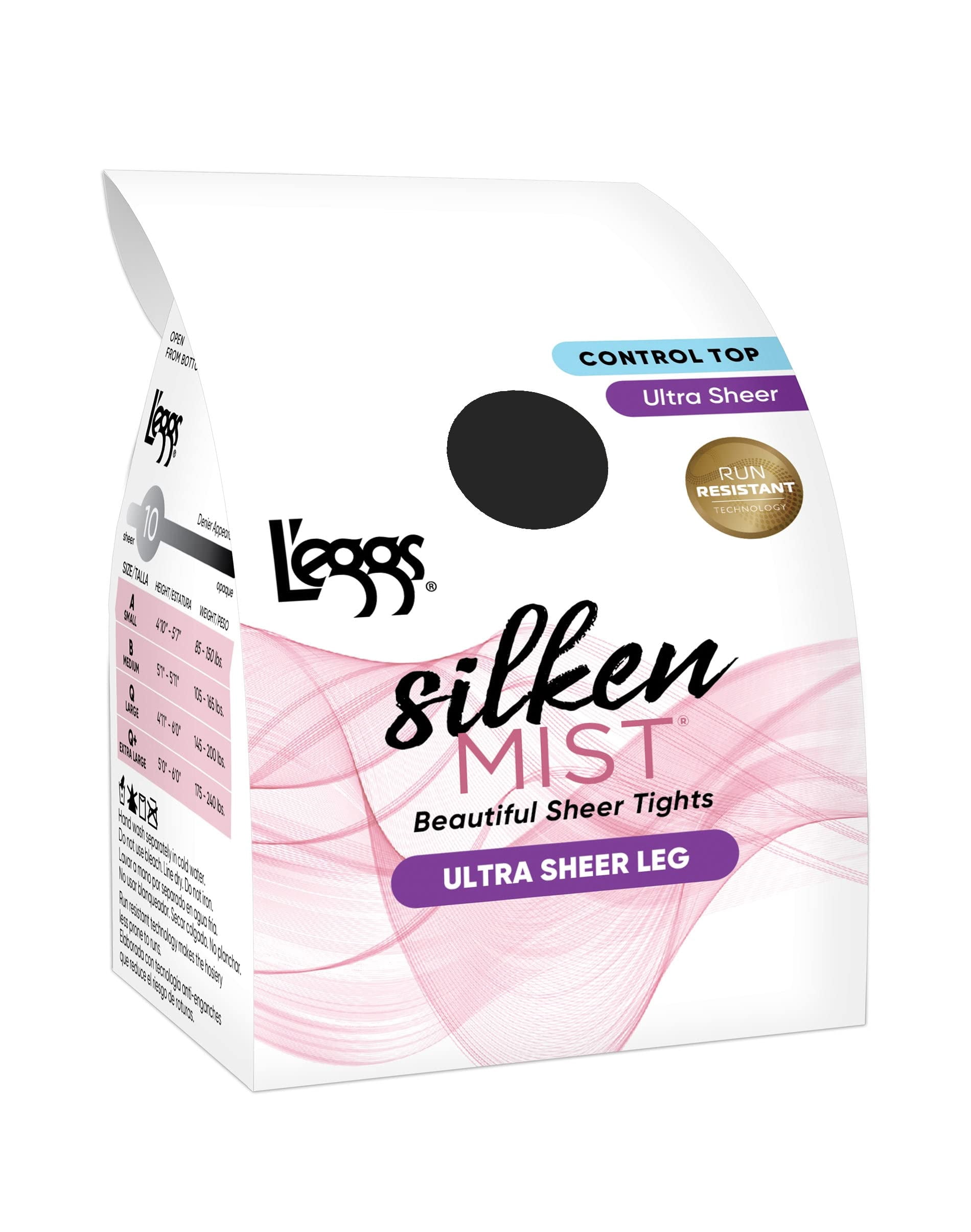L’eggs Women's Silken Mist Ultra Sheer Control Top Pantyhose, 1 pair