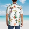 thumbnail image 4 of Kll Men'S Hawaiian Shirt Short Sleeve Button Down Beach Shirts-Pretty Floral With Leaves, 4 of 7