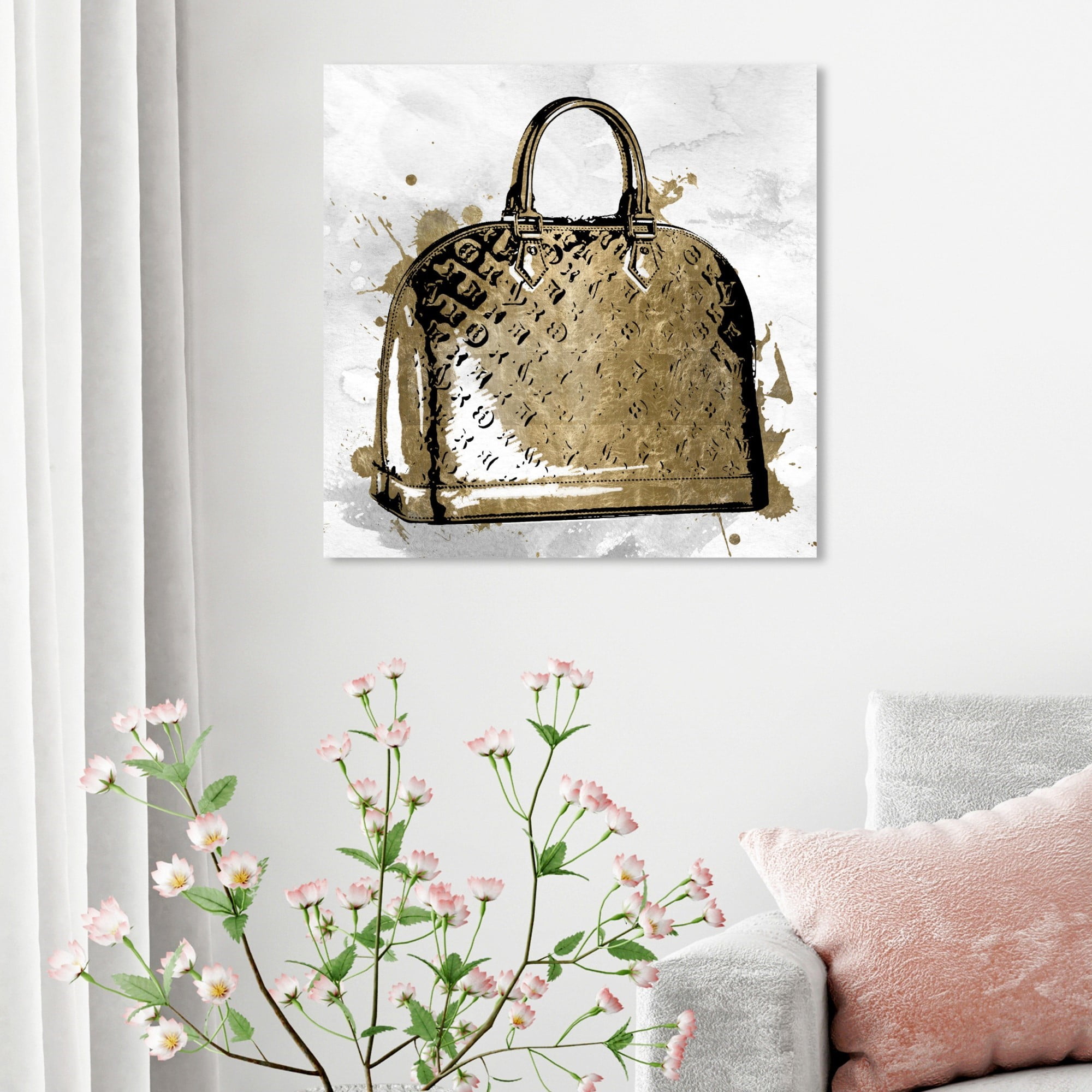 Louis Vuitton Black Gold Fashion S - Canvas Wall Art