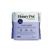 Angle View: The Honey Pot Company Overnight Herbal Menstrual Pads with Wings, 12 Count