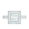 thumbnail image 4 of Rosec Jewels Moissanite Princess Cut Engagement Ring with Halo - Vintage Style Ring - D-VS1 Grade Certified, 14K White Gold, US 10.50, 4 of 8