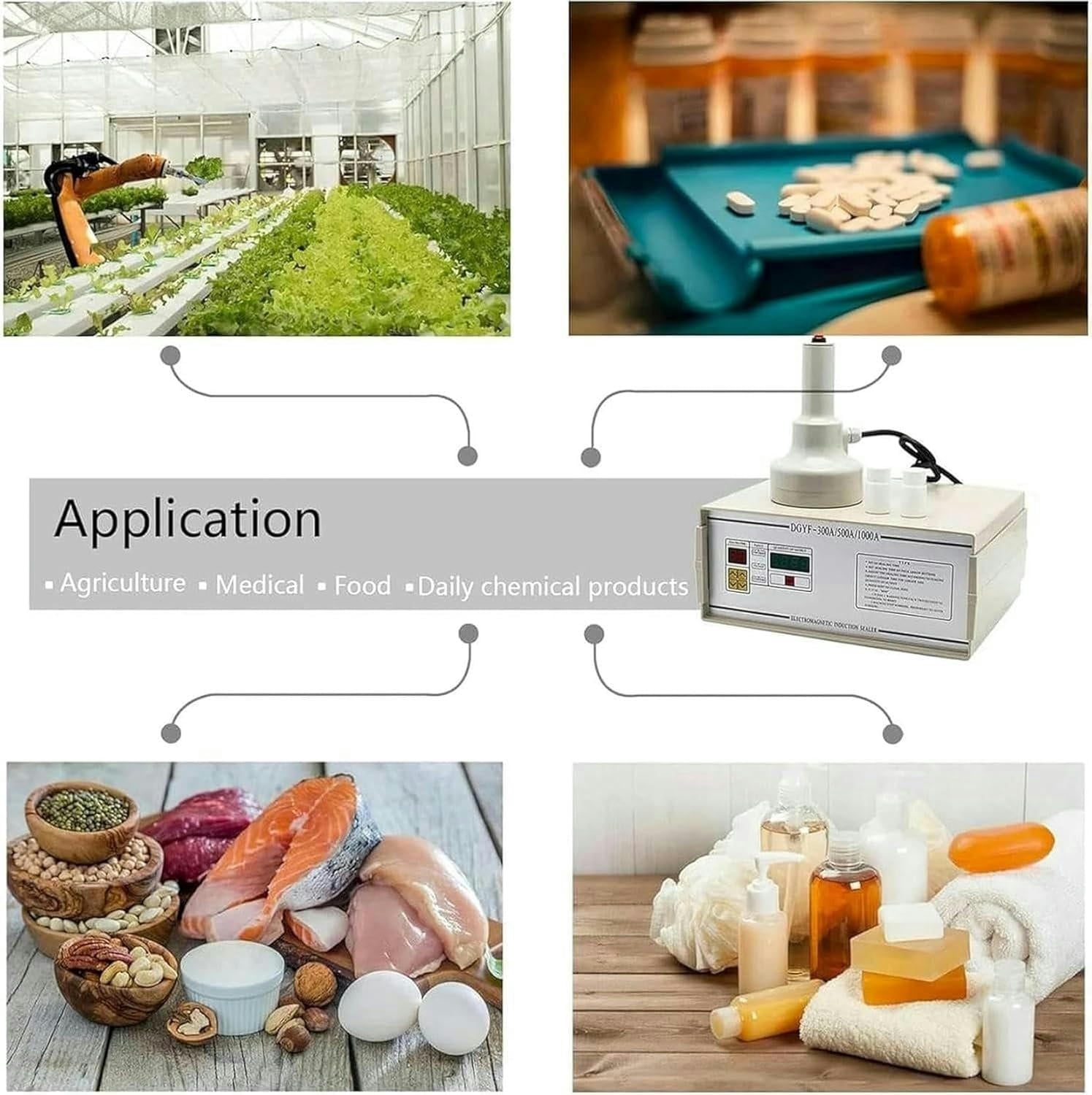 GXCZ Vacuum SealerHandheld electromagnetic Induction Sealer, Manual electromagnetic Induction Bottle Cap Sealer, Portable can Heat Sealer, 20-100mm for Plastic Bottles, Glass Bottles
