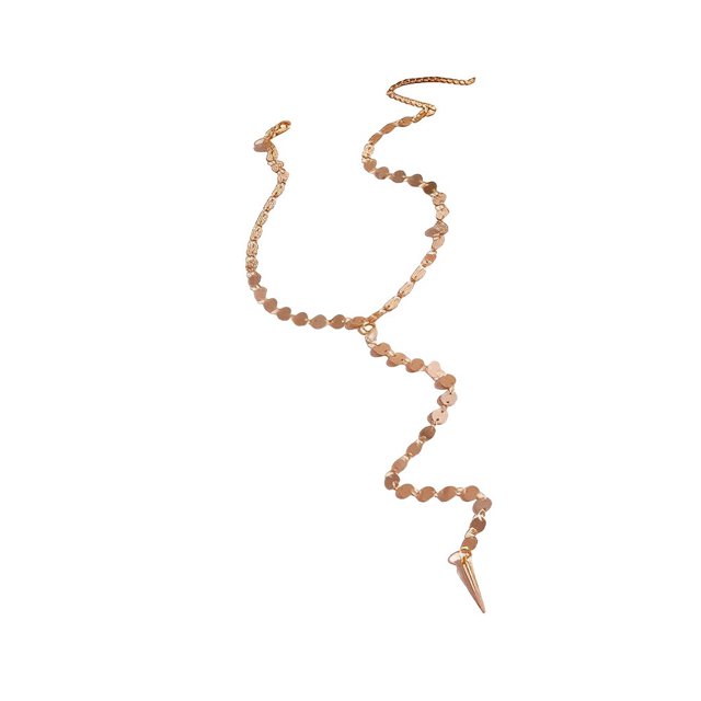 Minnieouse Collar de cadena larga de aleación, collares de decoración de moda con lentejuelas y borlas, joyería decorativa para fiesta en club nocturno, Ropa, zapatos y accesorios Miscelánea Oro Minnieouse AP015095-01