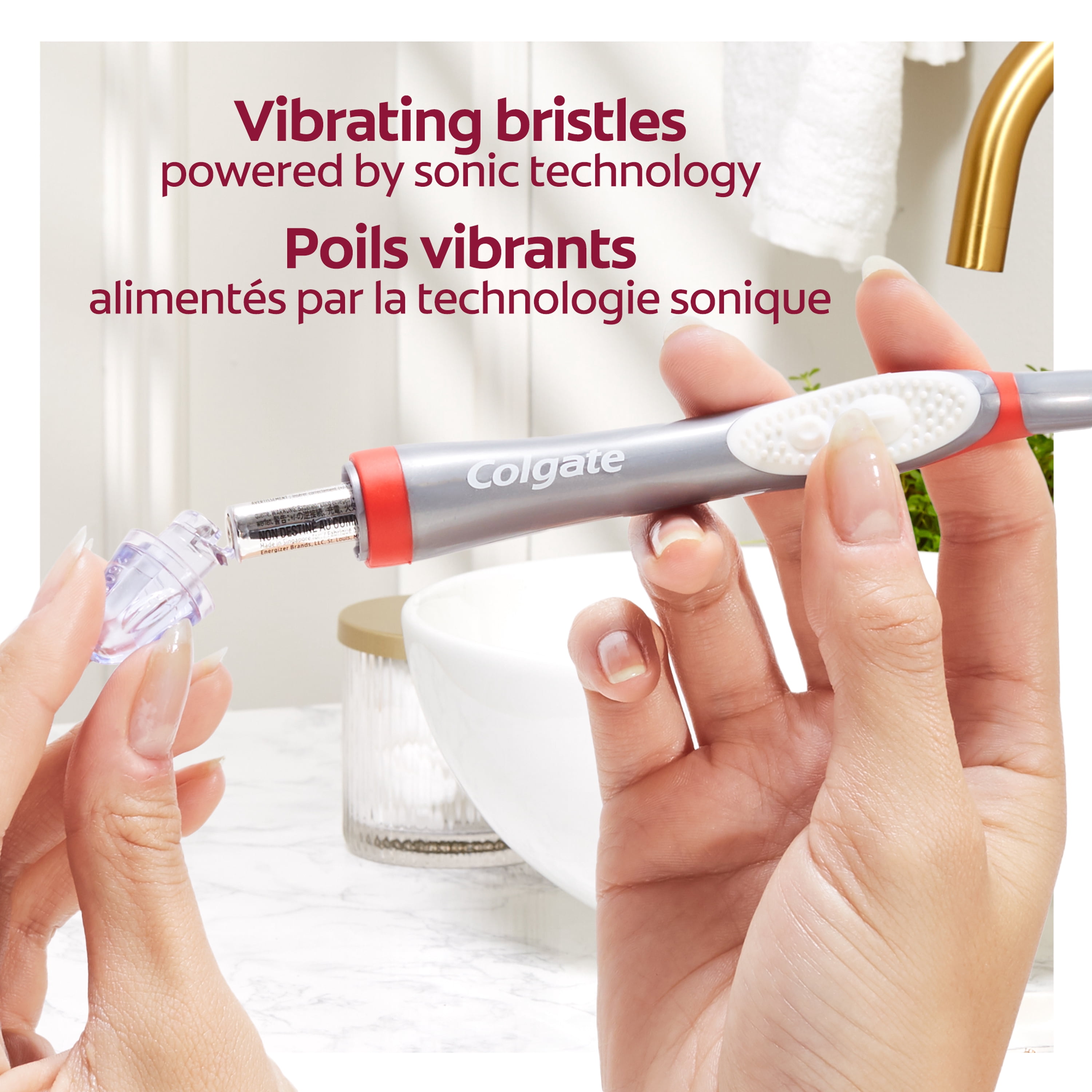 Colgate 360 Vibrate Whitening Battery-Operated Toothbrushes with 1 AAA Battery