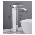 thumbnail image 5 of Grifo de lavabo de cascada alto moderno, grifo de baño de diseño elegante, grifo mezclador de lavabo de latón alto de un solo mango con agua fría y caliente Vhermosa BST3059195, 5 of 5