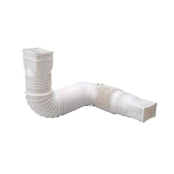 Ameri-Max Home Products Flex A Spout 55 in. White Vinyl Downspout Extension