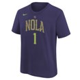 thumbnail image 2 of Youth Nike Zion Williamson Purple New Orleans Pelicans 2024/25 City Edition Name & Number T-Shirt, 2 of 3