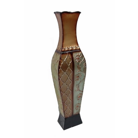 Oriental Floor Vases - D'Lusso Designs 24 Inch Francesca Design Metal Floor Vase