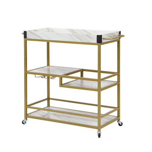 CLEARANCE! 31.5" Large Bar Cart Home Serving Cart Dining Cart with