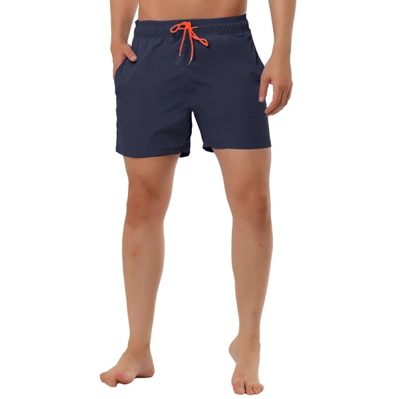 Pantalones cortos de verano INSPIRE CHIC para el Día del Padre, pantalones de playa con forro de malla, cintura con cordón, azul marino