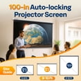 thumbnail image 4 of SPECSTAR 100 inch Manual Pull Down Projector Screen, 16:9 HD Retractable Projector Screens with Auto Locking for Movie Home Theater Cinema Office Video Game, White(87W x 49H Inch Display Area), 4 of 8