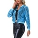 thumbnail image 4 of Chaqueta bomber de mujer INSPIRE CHIC con lentejuelas, cierre de cremallera y bolsillos ocultos, color azul cielo L, 4 of 6