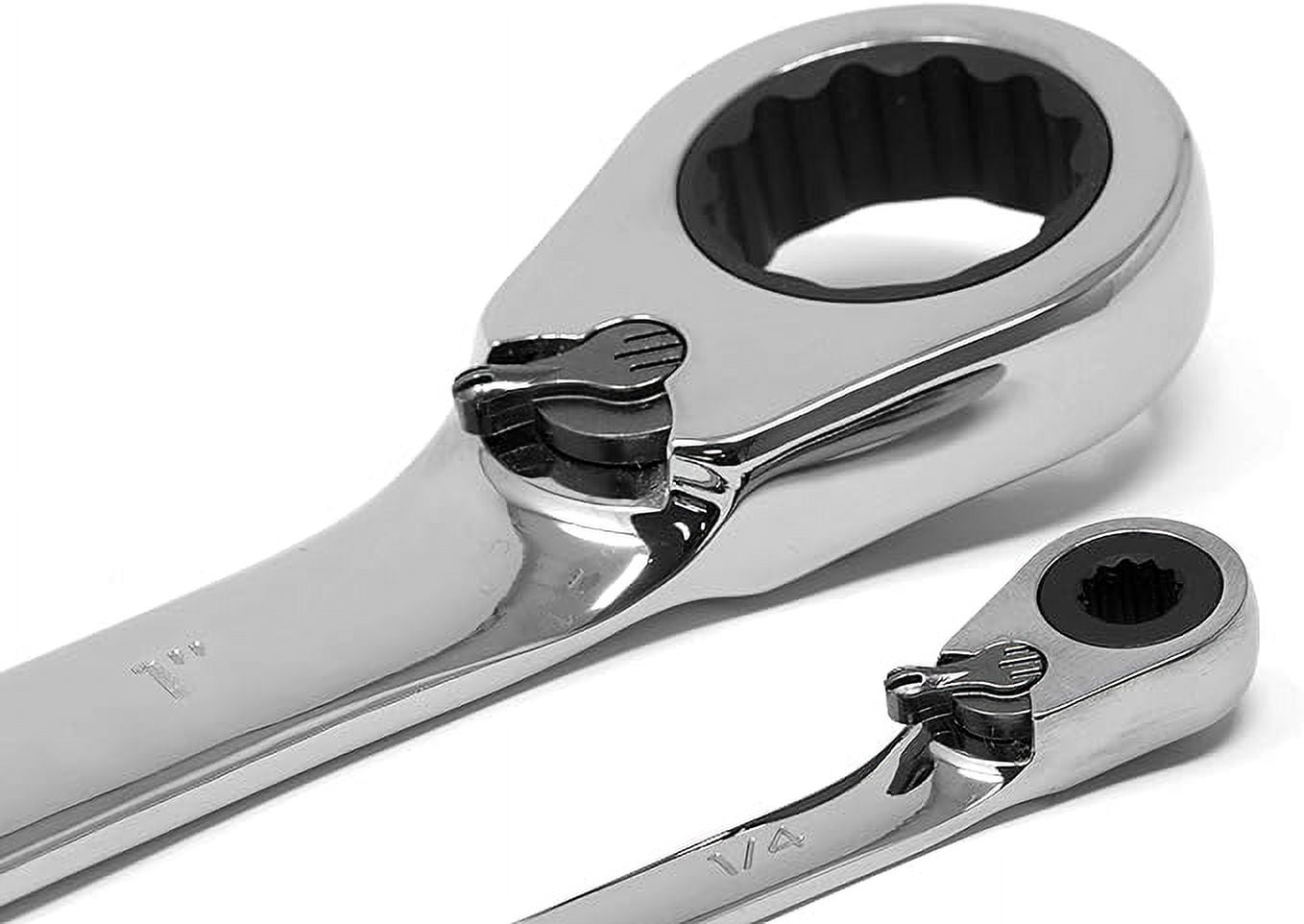 WEN 13-Piece Professional-Grade Reversible Ratcheting SAE Combination Wrench Set with Storage Rack
