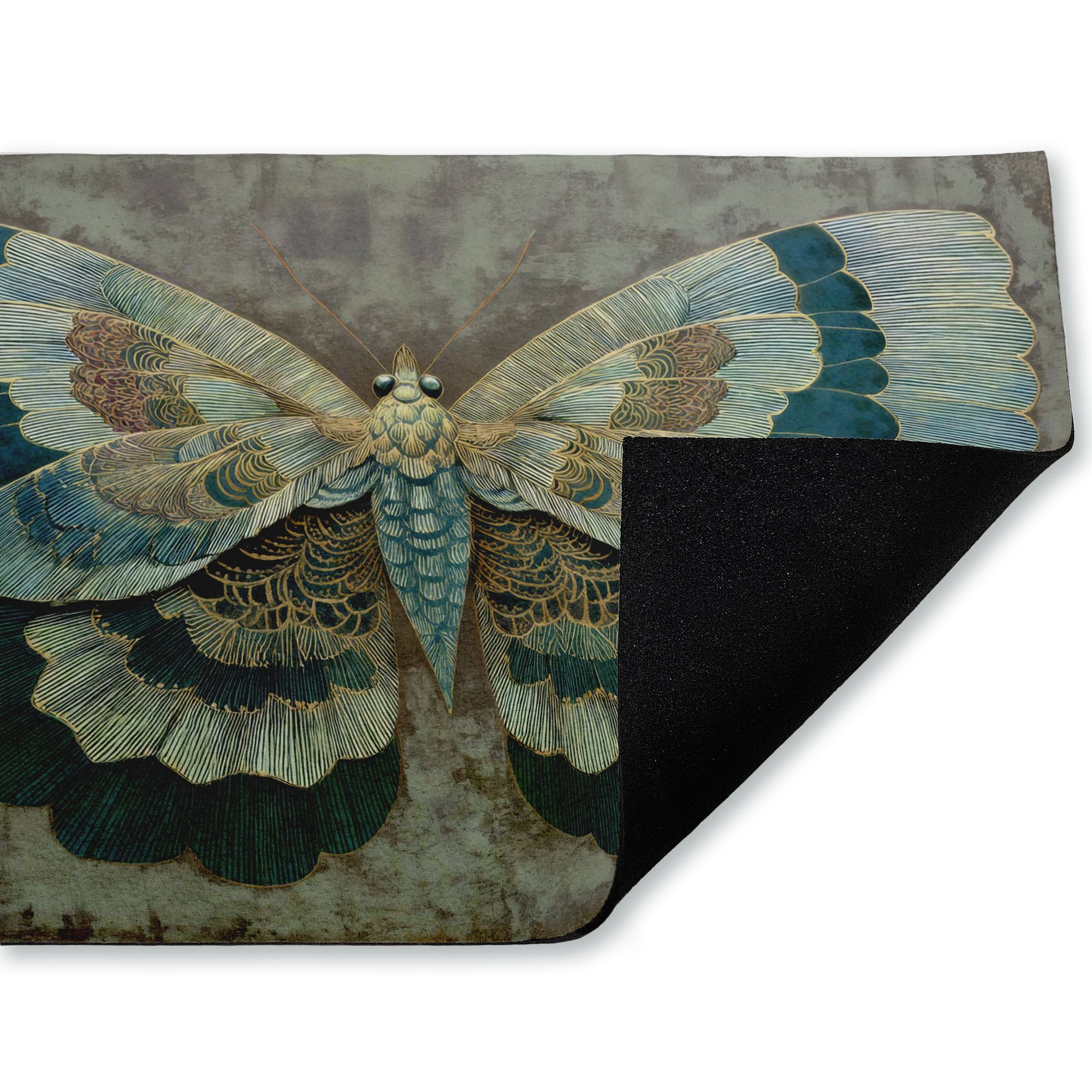 Stupell Industries Golden Jewel Gilded Butterfly Printed Outdoor Door Floor Mat, design by Petals Prints Design