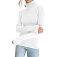thumbnail image 3 of Suéteres Acanalados para Mujer, Lindos Suéteres de Punto de Cuello Alto, Ajustados y Cálidos un Tamaño, 3 of 10