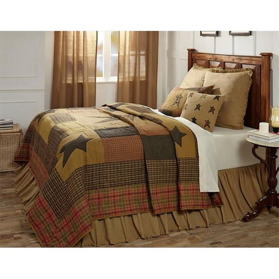 Primitive Quilt Stratton Applique Stars Patchwork Bedroom Decor TCC Brands