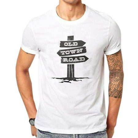 KABOER Men's Lil Nas X Rapper Short Sleeve T-Shirt Round Collar Casual Creative Rapper Element Pattern Print T-Shirt Basic White Joker T-Shirt Top New Album