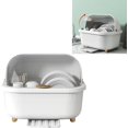 thumbnail image 1 of Yazoeia Dish Drying Rack, Multifunctional Space Saving Dish Drying Box Drying Rack Dish Bowl Drying Box Dish Rack with Cover Dish Drying Rack with Cover with Lid Cover for Kitchen (White), 1 of 9