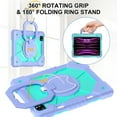thumbnail image 4 of Shockproof Case for Apple iPad Pro 11 M4 2024, Build in Pencil Holder Rotating Stand Shoulder Strap Bumper Shockproof Rugged Kids Friendly Case Cover for iPad Pro 11 Inch M4 2024, Purple, 4 of 8