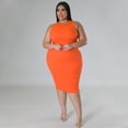 thumbnail image 5 of AURA Women Plus Size Sleeveless Midi Dress Casual Solid Summer Spring Stretch Dress, 5 of 8
