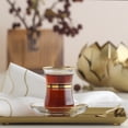 thumbnail image 3 of LAV Turkish Tea Cups and Saucers Set of 12 - Tea Glasses Set with Gold Rims, 3 of 5