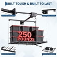 thumbnail image 7 of Garvee Overhead Garage Storage Rack, Heavy Duty Adjustable 4x4 ft Ceiling Mounted Storage Racks, 250 Lb Capacity Overhead Garage Storage Rack with Manual Safety Lock for Garage Ceiling Storage, 7 of 7