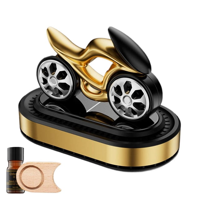 Car Freshener,Motorcycle Shape Solar Rotating Car Diffuser with Natural Fragrance,Dashboard Aromatherapy Freshener Car Interior Accessories