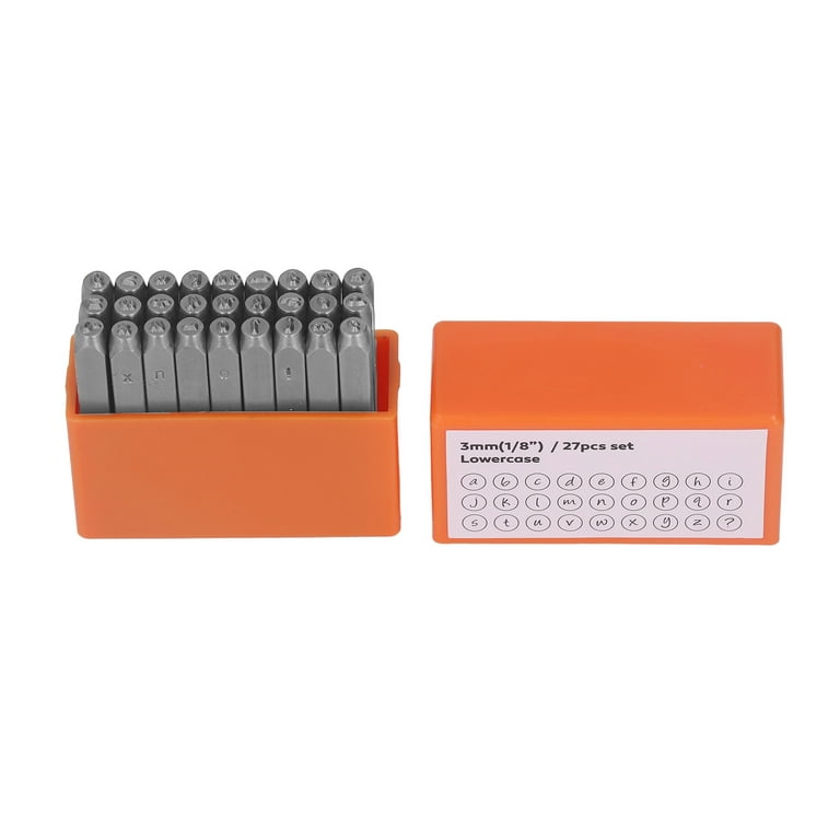 Letter Stamps Metal Punch Metal Letter Stamps 27 Pcs Metal Stamps Orange  High Carbon Steel Metal Lowercase Letter Punch Set For Jewelry Leather With
