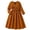Q256 Orange, variant on Angala Daily Wear Dress For Girls Long Sleeve V-Neck Solid Color Girls Back To School Dresses