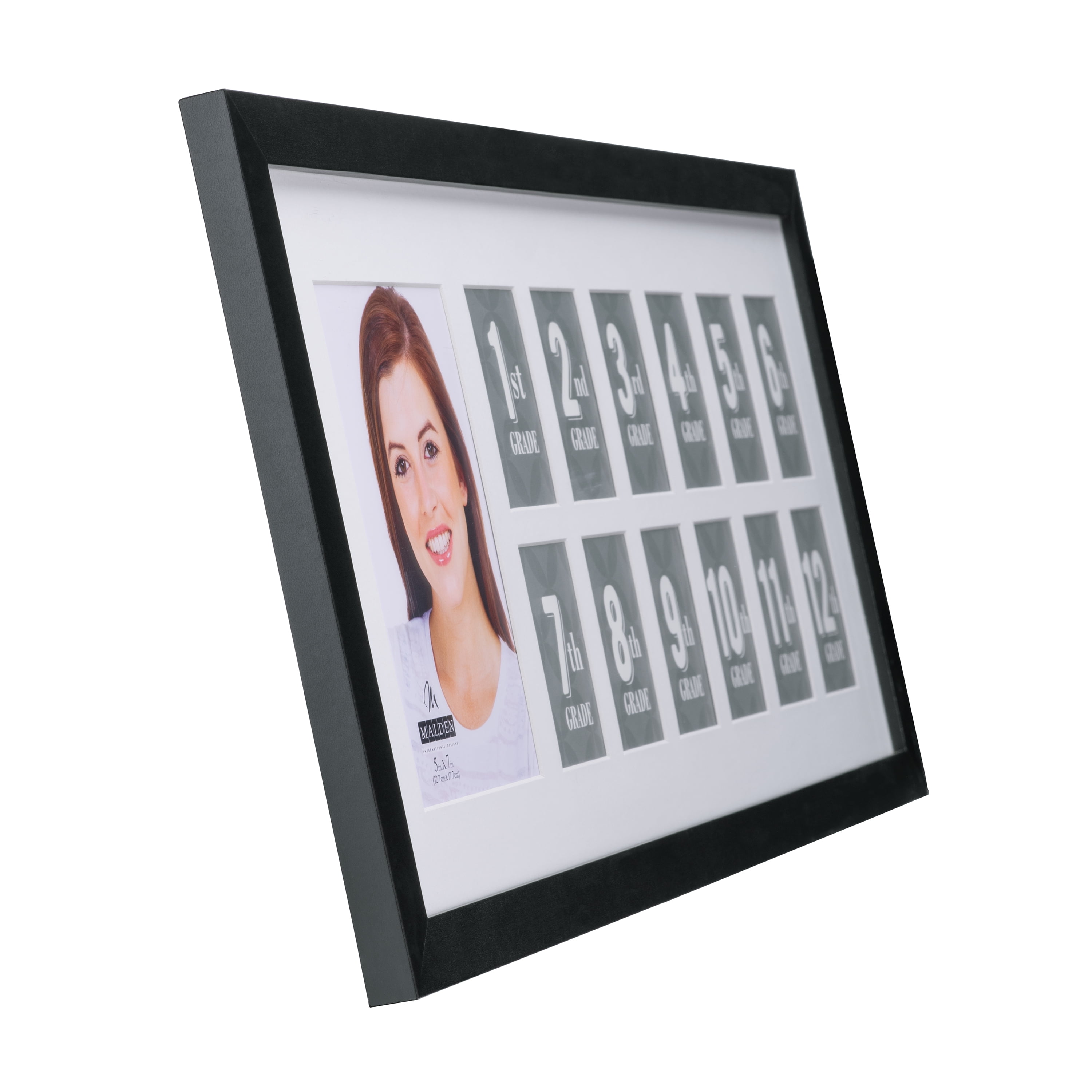 Malden 13 Opening  2" x 3"  and One 5x7 School Year Photo Picture Collage Frame