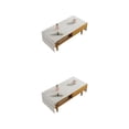 thumbnail image 4 of stanreset 1/2/3/5 Cotton Linen Tablecloth with Side Storage Pocket Rectangular TV Cabinet Mat Tea Desktop Fringe Waterproof Table Cloth for 60*160cm,Beige coffee 2PCS, 4 of 6