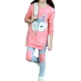 thumbnail image 2 of Hbdhejl Fashion Outfit Set For Girls Children'S Cartoon Pattern Leggings Sweatshirt Two-Piece Suit 3-4 Years, 2 of 4