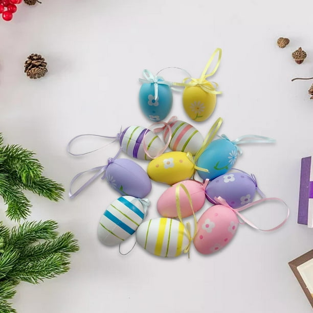 12 piezas de huevo de Pascua colgante, regalos para niños, manualidades de juguete, huevos de pájaro artificiales, accesorio de fotografía para el Estilo A BLESIY huevos de Pascua