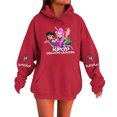 thumbnail image 4 of Pop cazadora para niña Demon Hunters Unisex Printed Anime Print Long-Sleeved Hooded Sweatshirt （Red）, 4 of 4