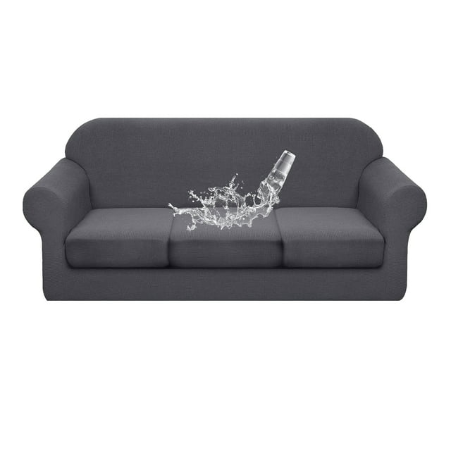 Amdohai Housse de Canapé pour Canapé à 3 Coussins Séparés, Imperméable, Extensible, Douce, Housse de Canapé Lavable, Housse de Canapé Unie, Protège-Meubles