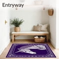 thumbnail image 3 of ODIKA 3'x5' Machine Washable Non-Slip Area Rug, Stallion Portrait with Detailed Feather and Floral Ornamentation High Traffic Rug with Pad, Purple, 744780, 3 of 8