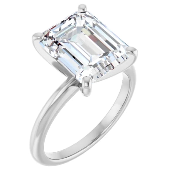 Emerald Cut Lab Grown Diamond Engagement Ring Solitaire