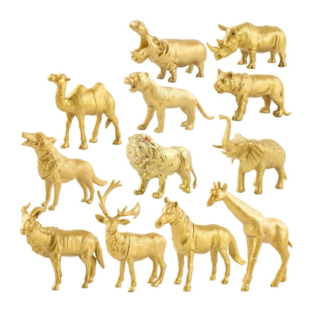 Figuras Salvajes de animales de realistas Modelo Ciervo Jirafa educativo Juguete Adorno de escritorio Niños Niñas Favores de piezas Magideal Figuras Salvajes