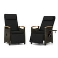 thumbnail image 2 of Costway Lot de 2 Fauteuils Inclinables de Patio en Osier avec Dossier et Repose-Pieds Réglables, Table d'Appoint Rabattable, 2 of 9