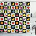 thumbnail image 1 of Ambesonne Black and White Shower Curtain, Kitchen Fruits, 69"Wx75"L, Multicolor, 1 of 3